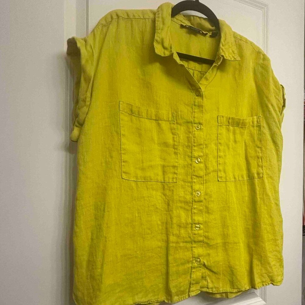Marc New York Women's Button-Down Linen Top